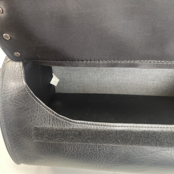 River Road Black Motorcycle Handlebar Leather Tool Bag Harley Accessory Biker - Picture 12 of 14